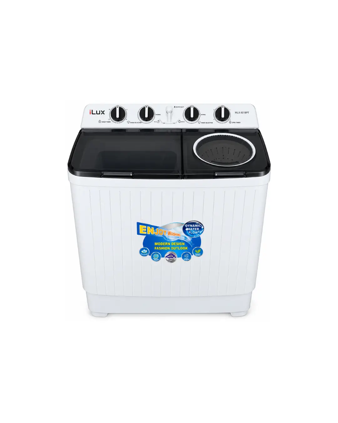 MACHINE A LAVER ILUX  SEMI AUTO 9KG WLX-9018 PT (2COMPARTIMENTS)
